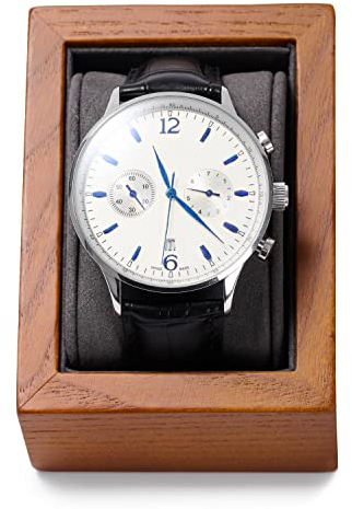 Oirlv Vitrine PréSentoir à Montres En Bois Massif Carré Individuel(7 x 9,5 x 4,8 cm,Gris Foncé)