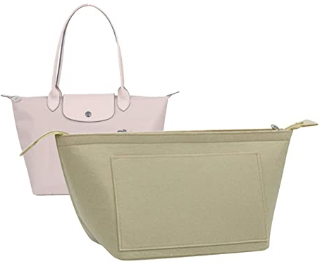 Lckaey Organisatörsinsats för handväskor, väskorganisatör, sätt in plånbok, organisatör för le pliage-insats, premiumfilt, 1014beige-L