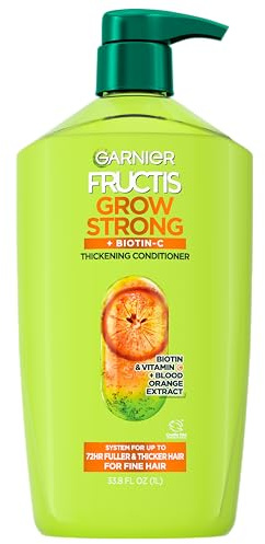 Garnier Fructis Grow Strong Thickening Conditioner for Fine Hair, Biotin-C, 32.3 Fl Oz, 1 Count (Packaging May Vary)
