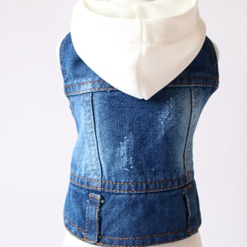 iplusmile Weiße Größe Westen Hut Hund Denim Mit Pet Kleidung Frühling Jacke Coole Sommer Herbst Bekleidung Gestrickt