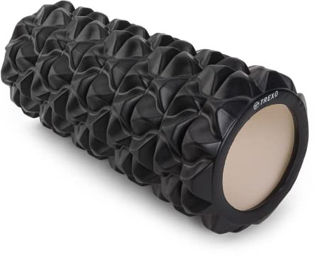TREXO Rullo per massaggio muscolare lungo 33 cm e diametro 14 cm in schiuma EVA e PVC per esercizi a casa pilates yoga fisioterapia