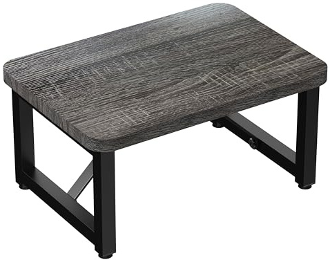 SZLHANJZ One Step Stool, Wooden Foot Stool for Adults, Small Stepping Stool for Bed and Closet, Heavy Duty Step for Kitchen, Dorm, and Indoor Use, Dark Gray