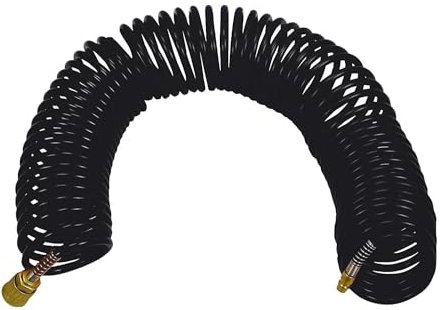 TUBO ARIA COMPRESSA IN NYLON SPIRALATO STANLEY DA 15 MT CON ATTACCHI RAPIDI PER COMPRESSORE