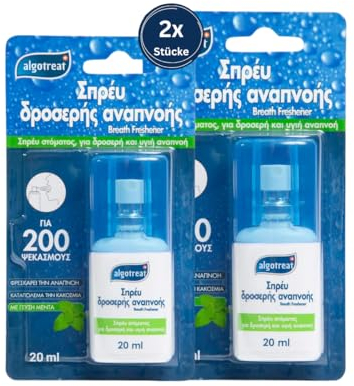 +Algotreat - Algodent Minz-Mundspray gegen Mundgeruch – Mundspray für frischen Atem und saubere Mundpflege – 2er-Pack – 40 ml