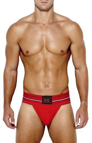 Casey Kevin Jockstrap för män, stringtrosor, suspension, andas, stringtrosor, sportunderkläder, kalsonger, A3-röd, L