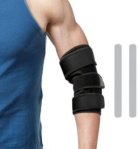 Clheatky Stecca per Gomito, Tutore Gomito per Destro e Sinistro, Stecca Immobilizzatore Gomito per Nervo Ulnare, Fratture, Gomito del Tennista, Tendinite