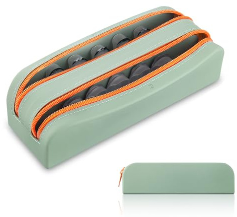 AITIME Portable Daily Contact Lens Organizer,Disposable Contact Lens Dispenser,Travel Color Contact Lens Storage Case Kit with Labeled R & L(Gery)