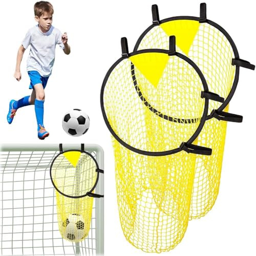 DAJASD 2 Stück Fußballtor Zielnetz, Fussball Ziel mit Rahmen, Nylongewebe Fussball Trainingszubehör für Schießgenauigkeit Verbesserung, Fußball Training Zubehör für Kinder, Erwachsene