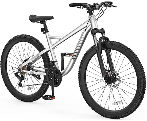 YITAHOME 26 Inch Mountain Bike for Men Women, 21-Speed Adult Bicycle, Double Disc Brake, Front Suspension Fork, Aluminum Frame MTB for Adults