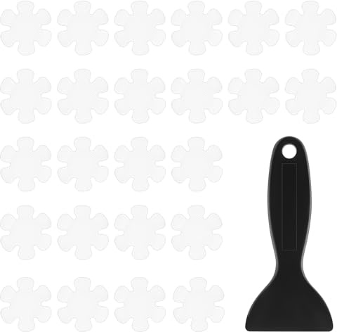 LXUEJIE 24 Pcs Flower Non-Slip Bathtub Sticker, Transparent Non-Slip Bathtub Stickers, Safety Shower Treads Adhesive Appliques with Premium Scraper for Safety Bathroom Tubs for Bath Tub, Shower Floor