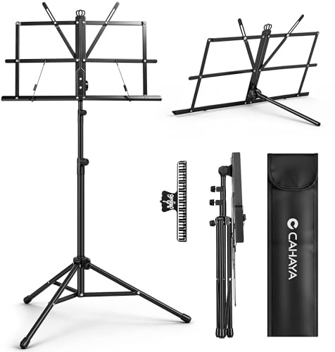 CAHAYA Sheet Music Stand Portable Dual Use Desktop/Floor Music Stand