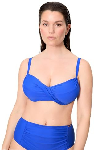 YSABEL MORA. Top Bikini Reductor Contorno Regulable. con Aro Y Sin Relleno. Reduce La Proyección del Pecho con Compresión En Copa Y Espaldilla. Tirantes Regulables. Color Liso .Colección Palms.