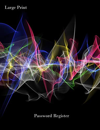Large Print Password Register: All-in-One-Place Internet Password, Website and Email, Address Book LARGE PRINT-Large Writing Area with Abstract Neon Cover Alphabetical Pages