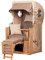 bene living Strandkorb Ammersee Single Teak Bullauge - PE Shell - Modell 534-1-Sitzer inkl. Liftersystem