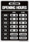 GEEKBEAR Geschäftsstundenschild - Öffnungsstundenschild - Store Hours Sign - Arbeitsstunden Schilder für Geschäft - Offenes Schild mit Stunden - Laden oder Bürostunden Zeichen wechselbar (Black)