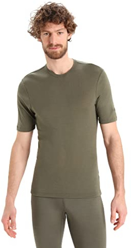 Icebreaker Herren Everyday Kurzärmeliges Crewe T-Shirt - Funktionsshirt Herren - 100% Merinowolle Base Layer - Loden, XL