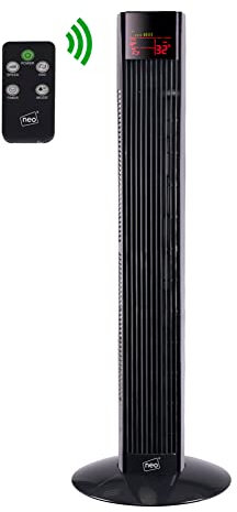Neo 36” Free Standing Quiet Oscillation Air Tower Fan with Remote Control 3 Speed Two Colour Options (Black)