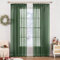 MIULEE Gardinen Vorhänge mit Kräuselband 2er Set Gardine Vorhang Gardinen Wohnzimmer aus Sheer Voile Curtains Transparent Schlafzimmer Dunkelgrün 140 x 225 cm