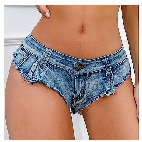 Damer mini denim shorts sexiga låga jeans shorts mini hotpants mode cut-off-hot pants, jeansbyxor, tanga-klubbkläder för sommar, strand, fest, nattklubb, strandutflykt