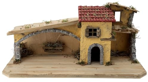 Holyart Stalla Schwand Stile Nordico presepe 15 cm Legno 30x70x30 cm