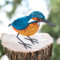 Handcrafted Metal Bird Ornaments – Weather-Resistant Decorative Sculptures for Garden, Patio & Indoor Décor – Kingfisher & Blue Tit Designs – Durable Outdoor Wildlife Statues (Metal Kingfisher)