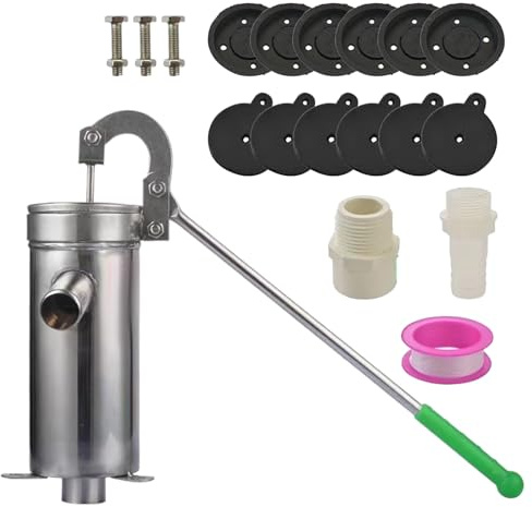 Bomba de agua manual - Mango de hierro fundido, de succión portátil | Bomba de pozo profundo eficiente Fuente de agua, fiable patio de jardín al aire libre Casa Farm Cabin Camping Survival