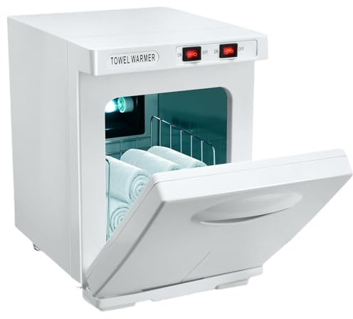 JDKJAG 5L UV Sterilizer Hot Towel Warmer Cabinet - 10-Min Fast Heating (176°F) Towel Heater with Stainless Steel Interior, Removable Tray - For Bathroom, Salon, Spa & Home (B-White)
