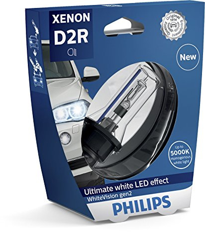 Philips Xenon Whitevision Gen2 D2R, Ampoule Xénon Pour Éclairage Automobile, Effet Blanc Éclatant Avec 5.000K, Lot De 1