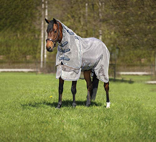 Horseware Rambo Protector Fly Sheet, Silver/Navy & White & Beige, 81 in