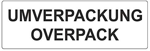 Warnetiketten/Versandetiketten UMVERPACKUNG OVERPACK auf Rolle - 50 x 150 mm - 500 Stück