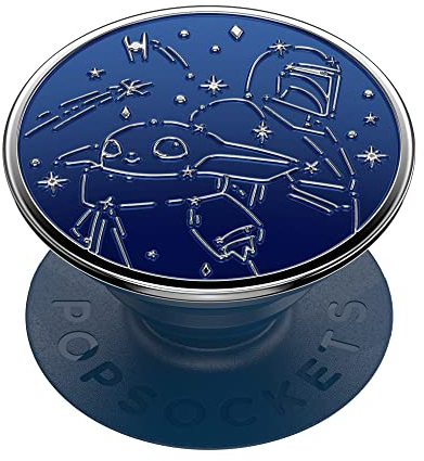 PopSockets: PopGrip - Expanding Stand and Grip with a Swappable Top for Phones & Tablets - Enamel Mandalorian Night