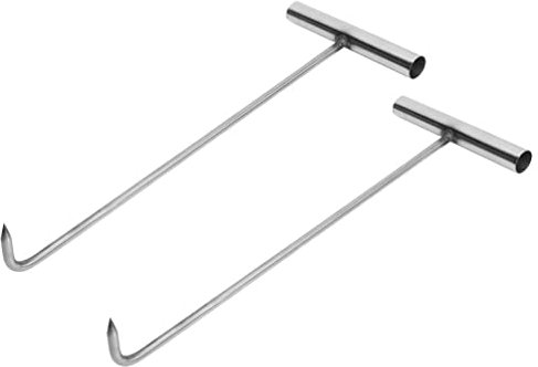 Happyyami 2 ganci per pozzetti in acciaio inox, gancio a T, gancio di sollevamento in metallo