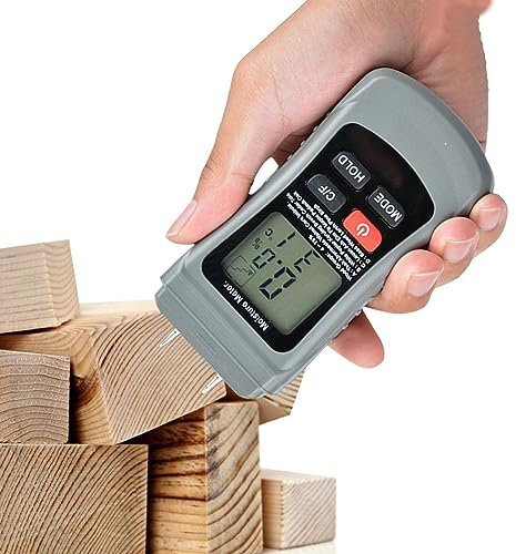 Digital Wood Moisture, Digital Wood Moisture Meter, Wood Moisture Tester, Hd Digital Display Moisture Reader with Battery Power Indicator, Moisture Tester for Lumber, Firewood, Drywall, Brick, Paper,