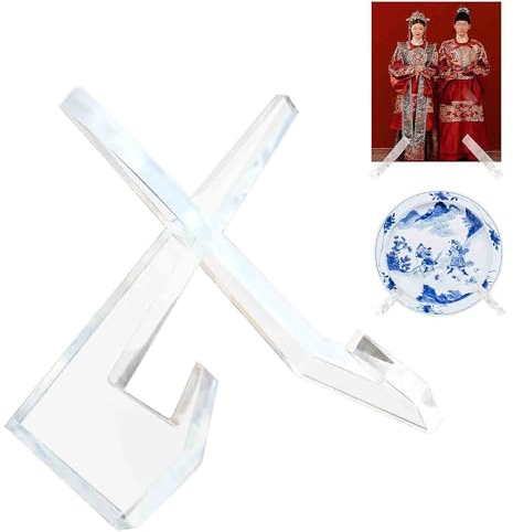 Cityjoy Supporto per piatti da esposizione – Supporto per cornici da 11,4 cm, espositore in acrilico per piatto fotografico, cavalletto decorativo da tavolo per esposizione