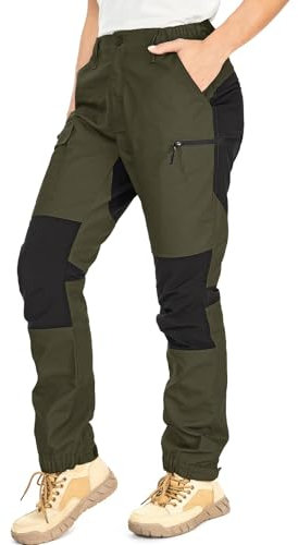 Yenwits Wanderhose Damen Outdoor Hosen Langlebig Robust Atmungsaktiv Trekkinghose Arbeitshose für Outdoor-Aktivitäten und Außenarbeiten（2093，Amy Grün,XXL）
