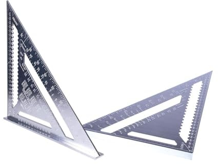 MIVOS Escuadra de Carpintero 300mm - Escuadra de Carpintero de Aluminio de Alta Calidad - Escuadra de Tope, Transportador, Herramienta de Marcado - Para Marcar Y Dibujar con Precisión