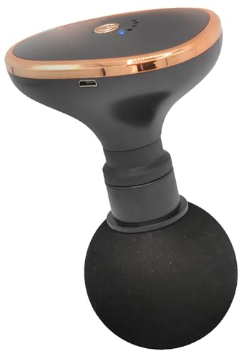 FISHTEC - Mini Pistolet de Massage - Compact et Léger - 5 Modes - Tête de Massage Boule Confortable - Détente Musculaire - Soulage les Douleurs - Rechargeable USB - Appareil de Massage