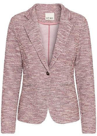 ICHI IHKATE Damen Blazer Longblazer/Kurzblazer Jacke Regular fit, Größe:M, Farbe:Pink Berry Bouclé (204150)