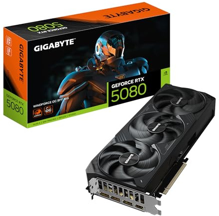 Gigabyte GeForce RTX 5080 WINDFORCE OC SFF 16G Grafikkarte - 16 GB GDDR7, 256 Bit, PCI-E 5.0, 2670MHz Kernfrequenz, 3 x DP 2.1a, 1 x HDMI 2.1b, GV-N5080WF3OC-16GD