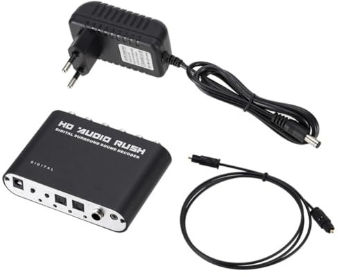 Reinscer Digital to Analogico 5.1 Canale Stereo AC3 Audio Convertitore Ottico SPDIF Coassiale AUX 3,5 mm su 6RCA Decoder Accessori Parti Set Spina EU