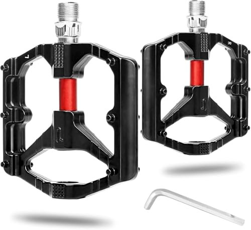 AIVORO Fahrradpedale, Fahrrad Aluminium Pedale 9/16 MTB Pedale, 3 Bearing rutschfest Wasserdicht Anti-Staub