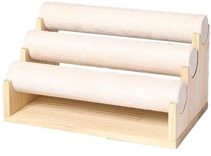 Hellery Présentoir à Bracelets, 3 Niveaux, Amovible, Pratique et, pour Vitrine de Magasin, Beige