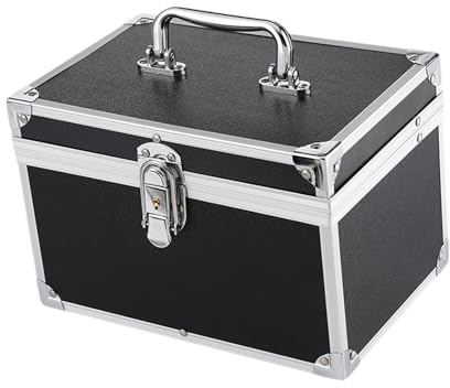 Sharplace Trousse de maquillage multifonctionnelle, rangement pour outils de maquillage, boîte à cosmétiques, boîte à outils de massage, grande capacité pour, Noir