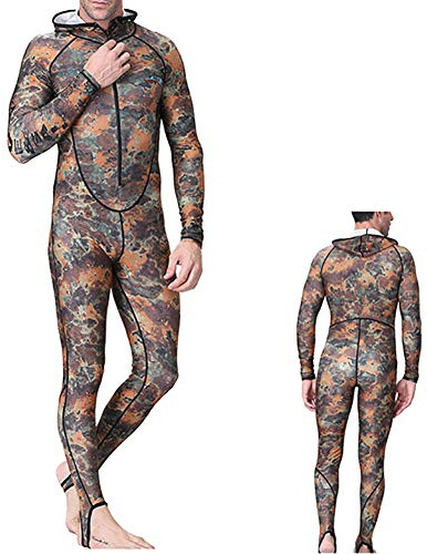 GPFDM Muta con Cappuccio Camo, Muta Monopezzo per Snorkeling E Subacquea, Neoprene 3 Mm Uomo,XXXXL