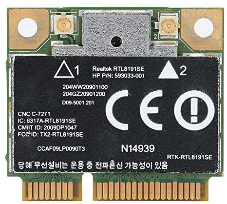 Hopcd RTL8191SE Tarjeta de Red, para RealTek Mini PCI-E 300Mbps Tarjeta de Red inalámbrica WiFi para CQ42 G42 para Otros Dispositivos con Interfaz Mini PCI-E.