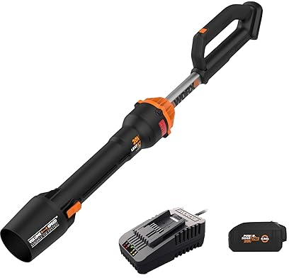 WORX Nitro WG543 20V Cordless Leaf Blower, Electric Blower with 410CFM & 130MPH, Blowers for Lawn Care with 3.8 Lbs, Battery & Charger Included