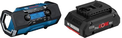 Bosch Professional 18V System Radio de Chantier sans-Fil GPB 18V-2 SC & 1600A016GB ProCore Batterie Professionnelle 4 Ah 18 V 81 Noir
