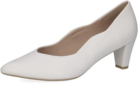 CAPRICE Damen Pumps aus Leder mit Trichterabsatz, Weiß (White Nappa), 38 EU