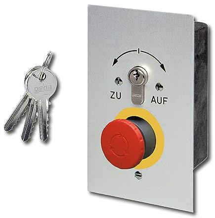 Schlüsseltaster Schlüsselschalter Unterputz geba S-EPZ 2-2T/1N Tor Antrieb Motor mit Not-Aus