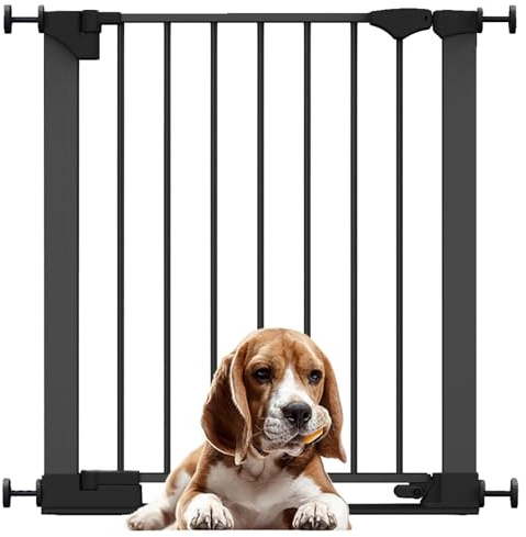 Bettacare SafeStep Dog Gate, Black, 68cm - 75cm, Extra Low Walkthrough, Pressure Fit Safety Gate, Pet Gate for Stairs, Hallways and Doors, Easy Installation